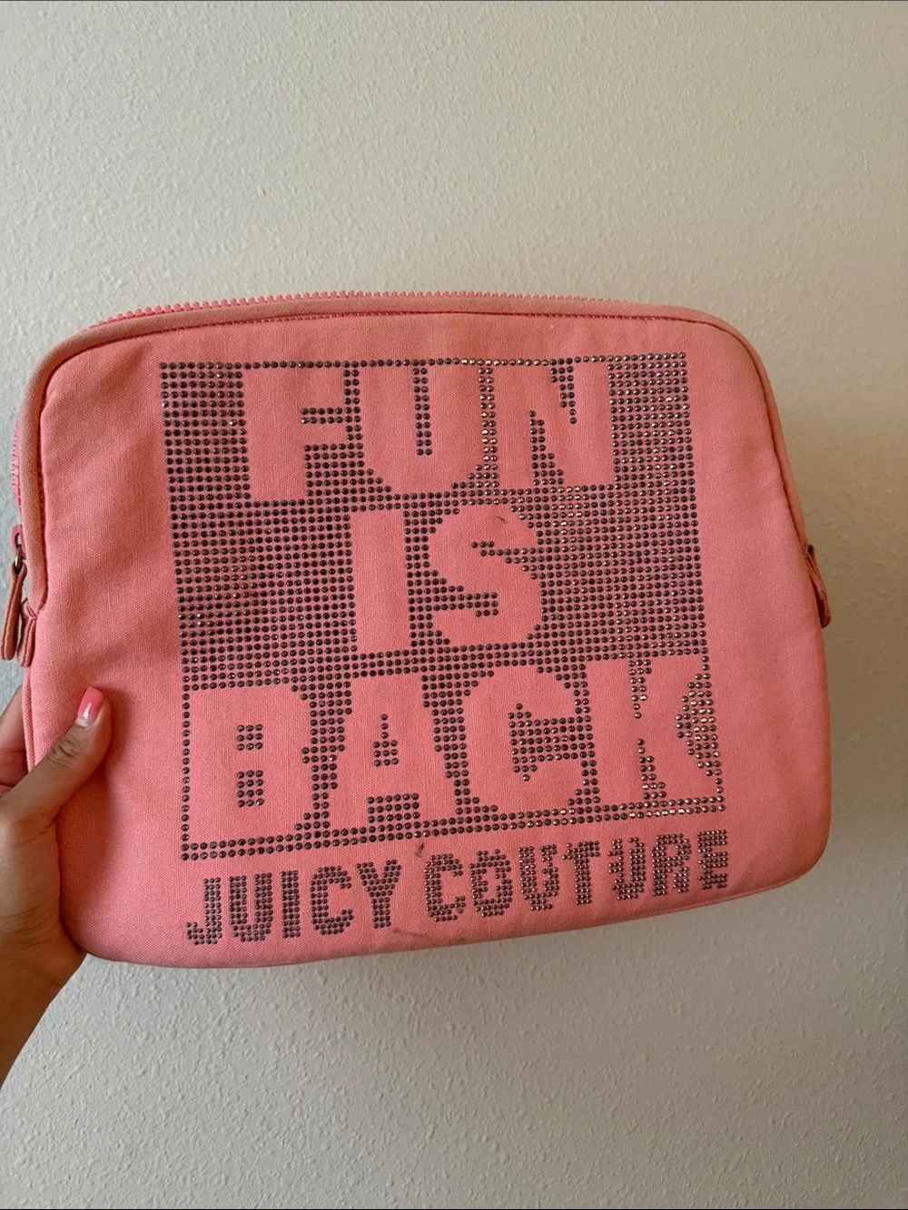 Juicy Couture Coral Pink 'Fun Is Back' Cosmetic Pouch